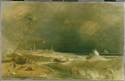 Madras, or Fort St. George, in the Bay of Bengal - A Squall Passing Off, 1833 by William Daniell